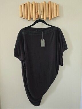 NWT ALLSAINTS Oriel Tee - Black Embellished - UK 10 / US 6
